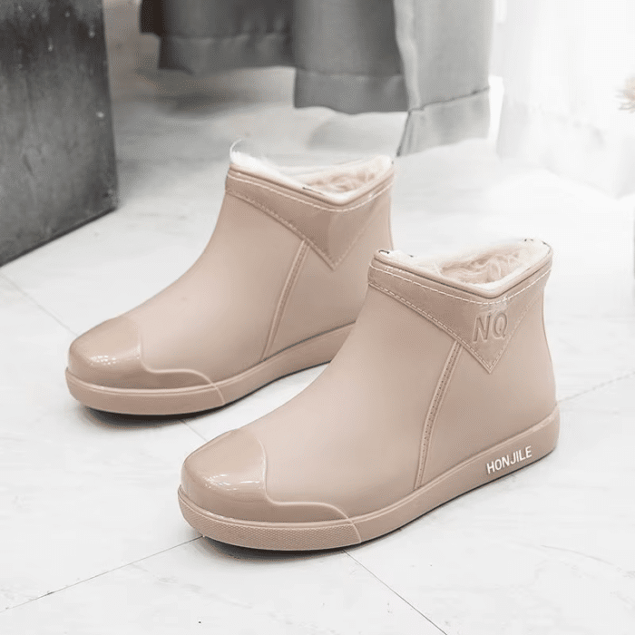 Bottines de pluie fourrées femme​