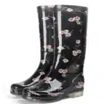 Galoches pour femmes bottes de pluie à imprimé Floral femmes imperméable travail jardin chaussures d'eau dames botte en caoutchouc antidérapante chaussures de pluie hautes 2