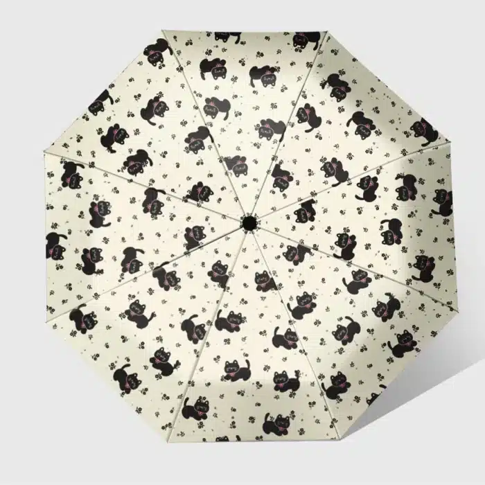 Parapluie pliant portable pour femmes, protection solaire, protection UV, parapluie de pluie et de phare, chats mignons 4