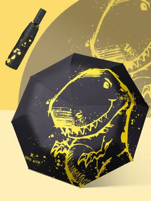 Parapluie Dinosaure à Trois Plis avec Colle Noire, Protection Solaire Entièrement existent, Contre la Pluie et le Soleil, Nouvelle Collection 4