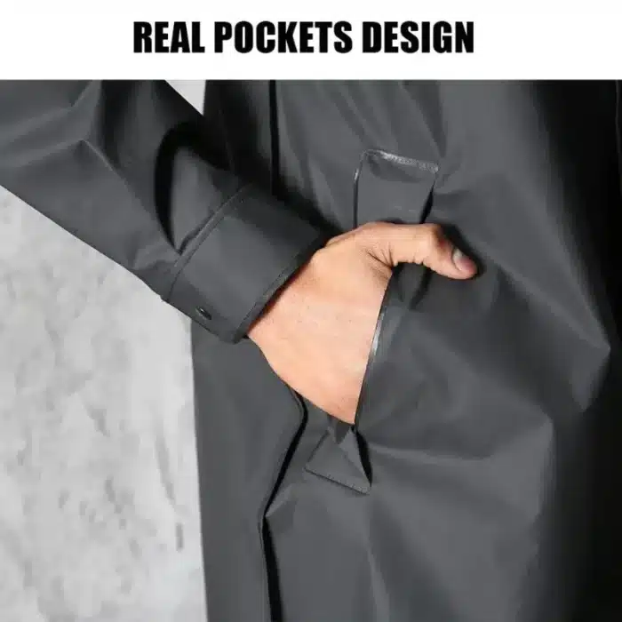 Poncho de pêche étendu et épais, imperméable pour hommes, capuche coupe-vent, imperméable pour parapluie de pluie, manteau résistant pour motard 4