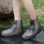 Couvre-chaussures de pluie pliable avec bouton couvre-chaussures imperméable anti-dérapant couvre-chaussures femmes hommes bottes de pluie de Sport de plein air couvre-chaussures en PVC 1