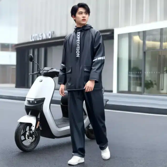 Adulte imperméable hommes moto Poncho équipement de pluie moto imperméable imperméable épaissi Pvc voyage en plein air randonnée ensemble de vêtements de pluie 2