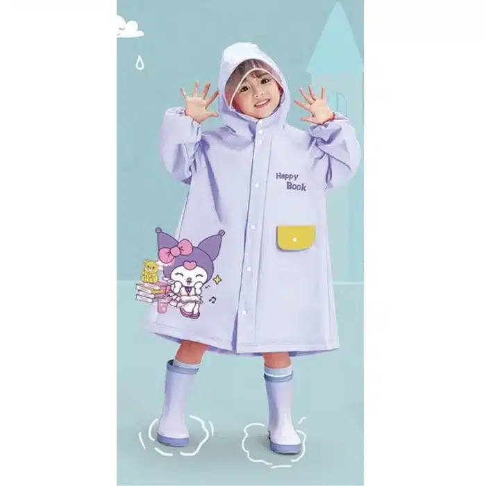 Kuromi nouveau imperméable pour enfants Sanrio corps complet imperméable maternelle hommes et femmes étudiants mode Poncho de pluie 2
