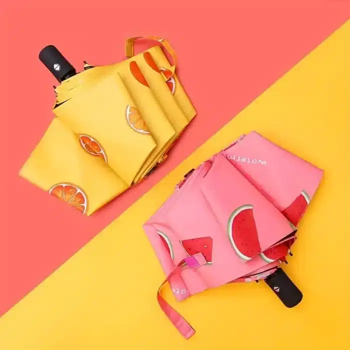 Parapluie pliable à fruits, entièrement automatique, pluie et brillance, double usage, pour étudiants masculins et féminins, Version coréenne, pare-soleil 2