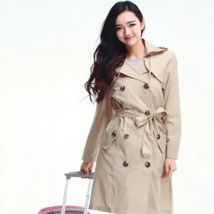 Imperméable long au genou pour femme avec ceinture, manteau de pluie imperméable, vestes Ponchos, Chubasqueros féminins, imperméables 4
