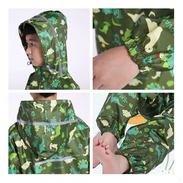 Imperméable dinosaure imperméable pour enfants, manteau de pluie, combinaison, combinaison de pluie pour étudiants, bébé qui pleut 4