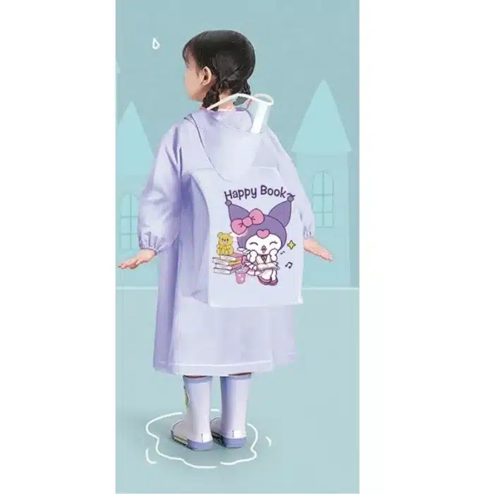 Kuromi nouveau imperméable pour enfants Sanrio corps complet imperméable maternelle hommes et femmes étudiants mode Poncho de pluie 3