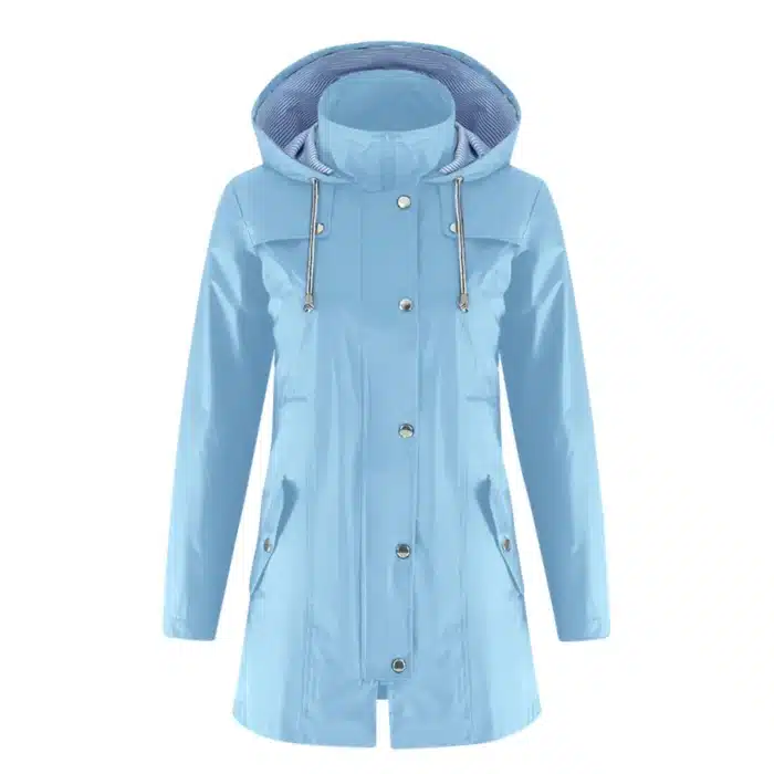 Imperméable léger décontracté pour femme, veste à capuche longue, coupe-vent d'extérieur, vêtements d'extérieur imperméables 2