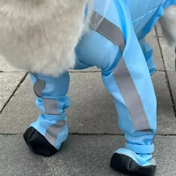 Manteau imperméable pour chien, combinaison à capuche, veste imperméable avec bottes, manteau de pluie réfléchissant pour l'extérieur, vêtements résistants à l'eau pour chiens 3