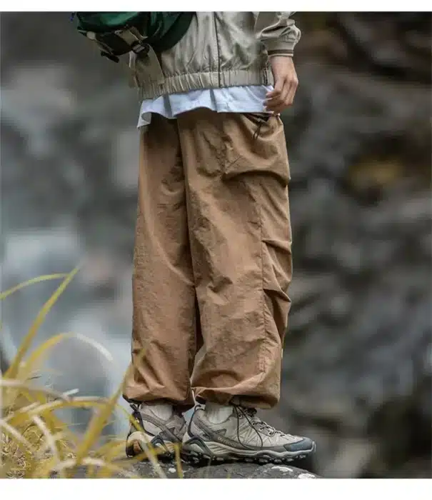 Pantalon de travail imperméable pour hommes, pantalon d'alpinisme Hip Hop, pantalon Harajuku décontracté, vêtements d'extérieur cargo noirs, printemps et automne, nouveau 4