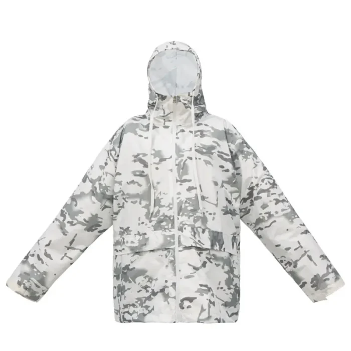 Tactique CP neige blanc Portable Camouflage imperméable ensemble Camouflage combinaison de pluie vélo moto étanche militaire homme avec capuche 5