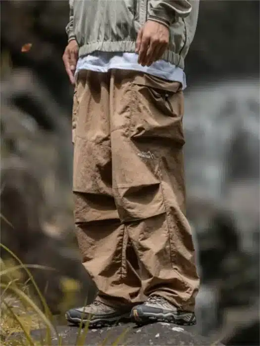 Pantalon de travail imperméable pour hommes, pantalon d'alpinisme Hip Hop, pantalon Harajuku décontracté, vêtements d'extérieur cargo noirs, printemps et automne, nouveau 3