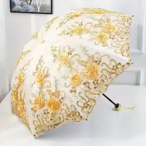 Parapluie pliant fleurs vintage