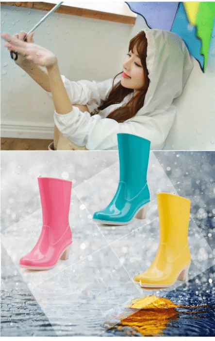 botte de pluie a talon haut